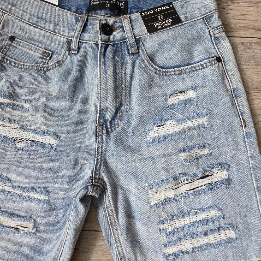 NWT Zoo York West49 Men's Youth Skater Streetwear Distressed Denim Jean Shorts - Picture 7 of 7